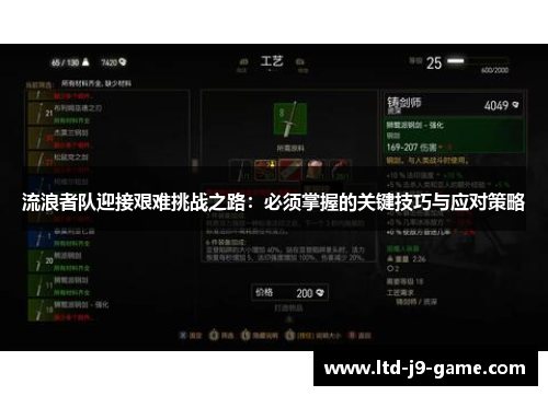 流浪者队迎接艰难挑战之路：必须掌握的关键技巧与应对策略